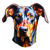 Doberman Head Psychedelic