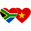 South Africa Vietnam Flag Heart