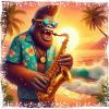 Bigfoot Saxophone Holiday Sunset