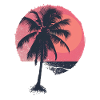 Sunny Palm Trees Sunset