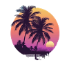 Sunny Palm Trees Sunset