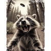 Funny Raccoon Selfie Alien Spaceship