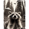 Raccoon Selfie Alien Spaceship