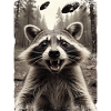 Funny Raccoon Selfie Alien Spaceship