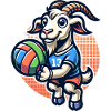 Funny Goat Volleyball Player
