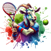Goat Playing Tennis Unique Design