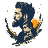 Father and son in face