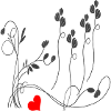 Floral tendril with heart
