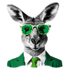 Neon Kangaroo in Green Suit