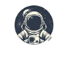 Astronaut and cosmonaut in space