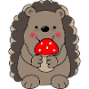 Hedgehog with toadstool