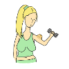 Puddingmuskeln? (Frau, blond)