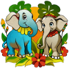 Deux mignons éléphants