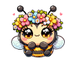 Biene mit Blumenkranz