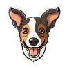 Rat Terrier Pies Rasa Akwarela Kreskówka Kawaii Cl