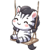 Cartoon zebra on a swing