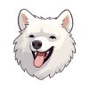 Japansk Spitz Dog Breed Akvarel Tegneserie Kawaii