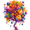 Bunte Weltenbaum Explosion