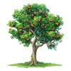 Living tree with red fruits