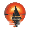 Sunset Sailboat and Birds