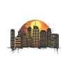 Urban sunset, big city flair