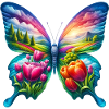 Butterfly Flowers Tulips Tulip Holland