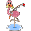 Flamant rose Pêcheur Pêche