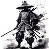 Samurai Splash Wasserfarbe