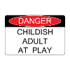 Childish adult at play