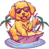 Golden Retriever Dog Summer Vacation