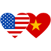USA Vietnam Flag Heart