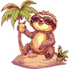Sloth Summer Beach Vacation
