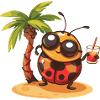 Ladybug Summer Beach Vacation
