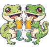 Lizard Comic Beer Party Drinking