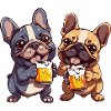 French Buldogge Dogs Beer