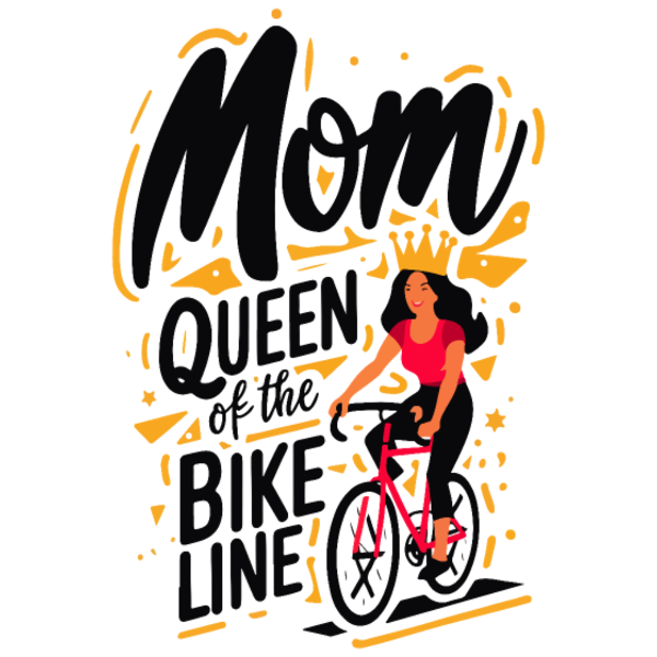 Koszulka "Mom Queen Of The Bike Line - rower dzień mamy"