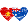 Vietnam Australia Flag Heart Used