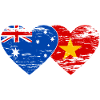 Australia Vietnam Flag Heart Used