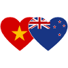 Vietnam New Zealand Flag Heart
