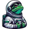 Frog Astronaut in Space