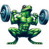Muscular Frog Weightlifter Fitness