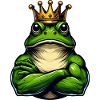 Muscular King Frog with Crown