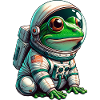 Frog astronaut in space