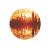 Sunset Cityscape Reflection