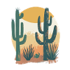 Desert landscape at sunset