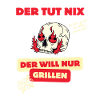 Skull and barbecue saying design