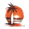Sunrise Surfing Tropical Island