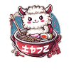 Japanese Ramen Llama Illustration