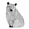 Lines art animal bear