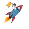 Astronaute sur une fusée